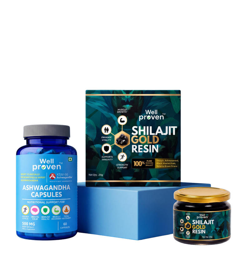 MIND + PHYSICAL COMBO | 2 PCS | Ashwagandha and shilajit gold resin