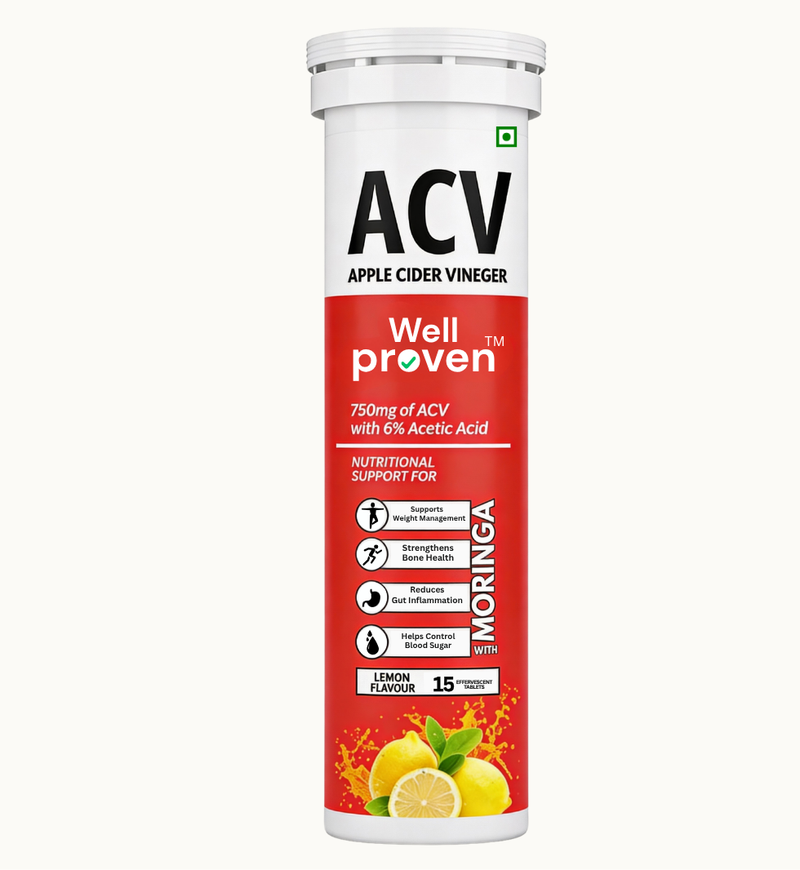 ACV | Apple Cider Vineger | Pack of 4 | 15 Effervescent Tablets each with Moringa