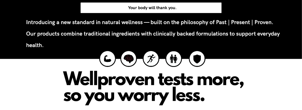 Your body will thank you. Wellproven tests more, so you worry less.